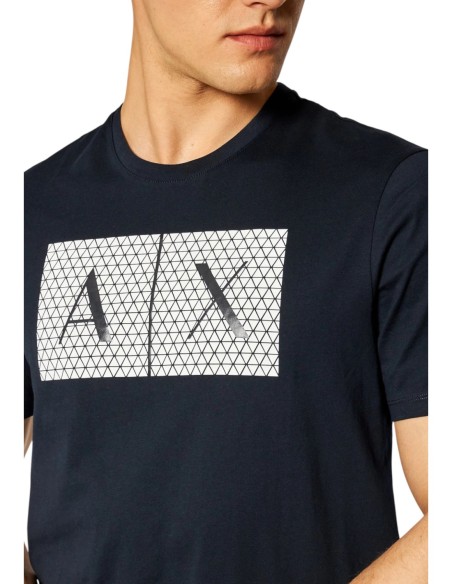 T?shirt homme Armani Exchange bleu imprimé