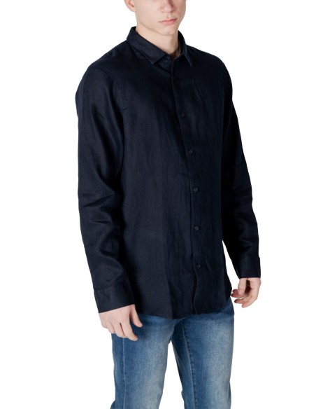 Chemise homme bleu lin Armani Exchange