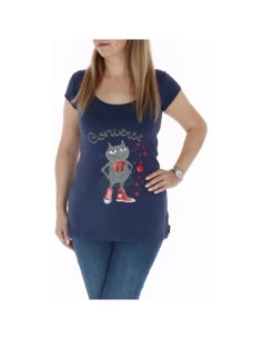 T?shirt femme bleu imprimé Converse