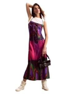 Robe femme fuchsia imprimée Desigual