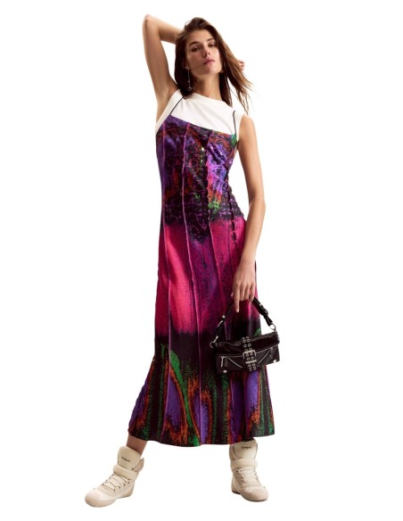 Robe femme fuchsia imprimée Desigual
