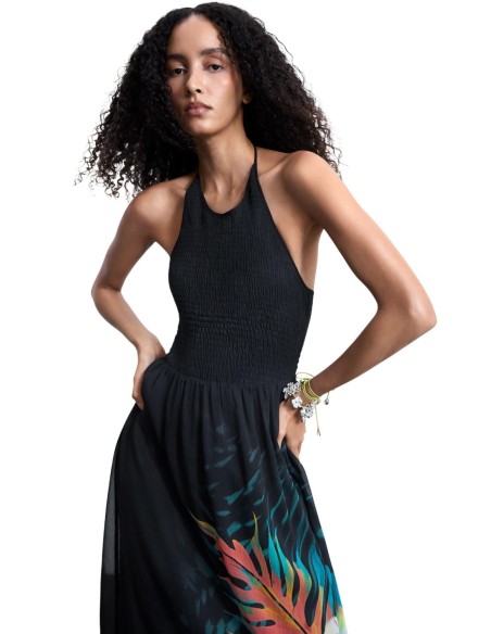 Robe femme noire florale Desigual