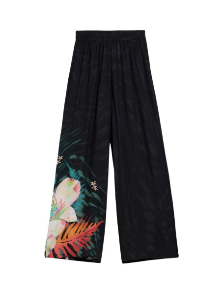 Pantalon femme noir floral Desigual