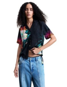 Chemise femme noire florale Desigual