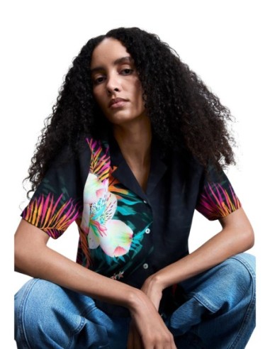 Chemise femme noire florale Desigual