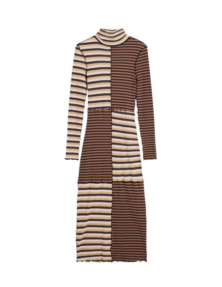 Robe femme marron rayée Desigual