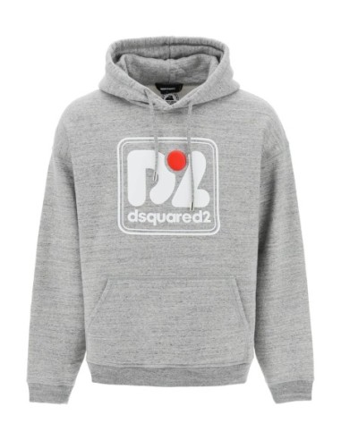 Sweat homme gris imprimé Dsquared