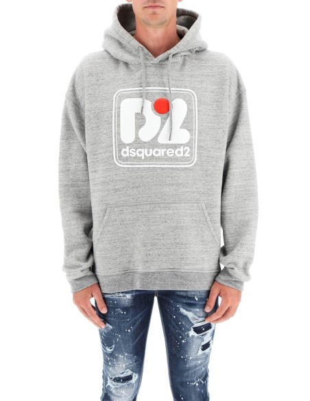 Sweat homme gris imprimé Dsquared