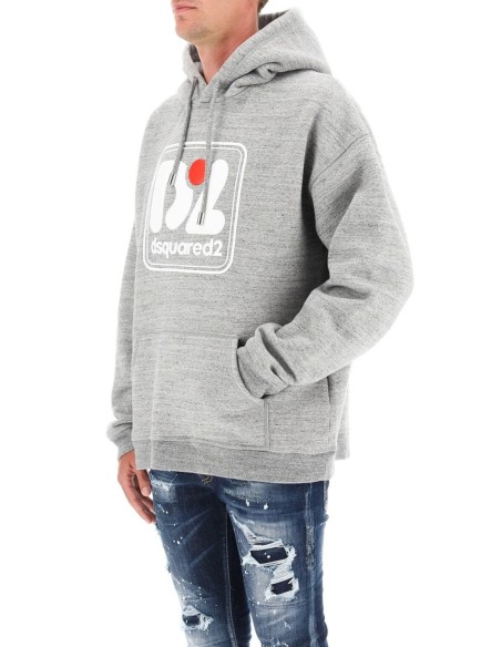 Sweat homme gris imprimé Dsquared