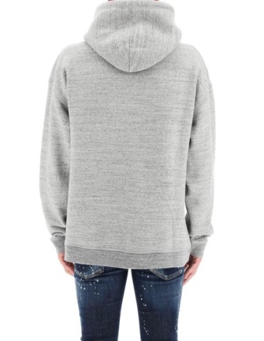 Sweat homme gris imprimé Dsquared