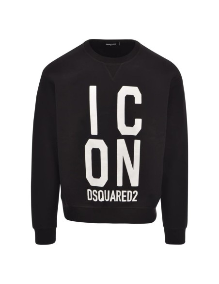 Sweat homme noir imprimé Dsquared