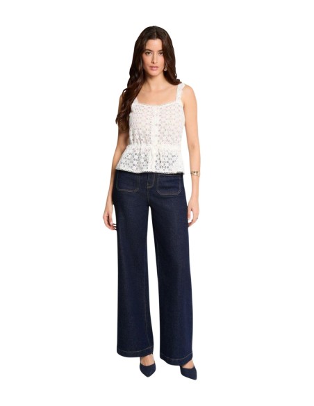 Top femme blanc floral Morgan De Toi