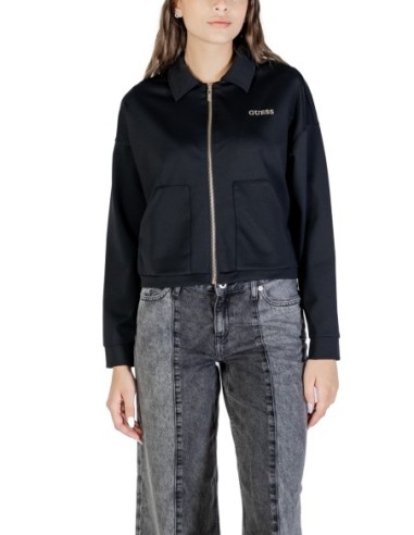 Sweat femme noir zippé Guess Active