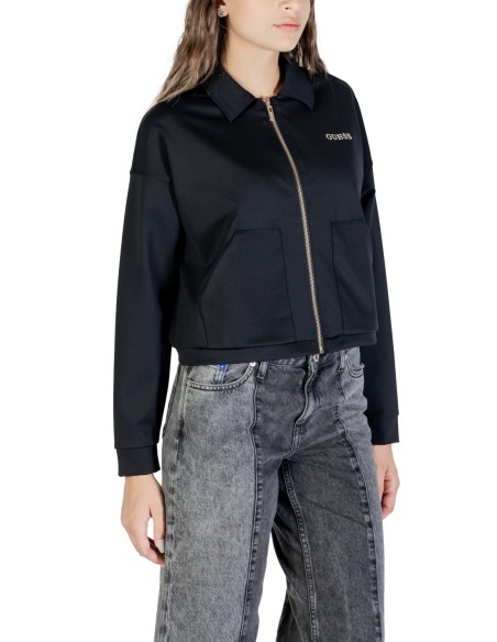 Sweat femme noir zippé Guess Active