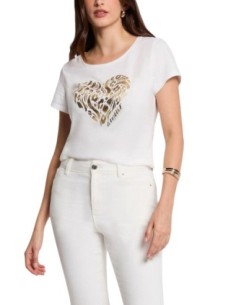 T-Shirt femme blanc imprimé Morgan De Toi
