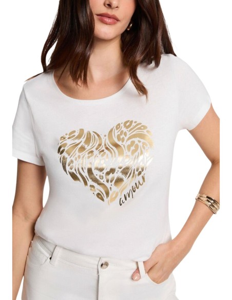 T?shirt femme blanc imprimé Morgan De Toi