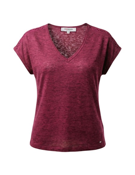 T?shirt femme bordeaux Morgan De Toi