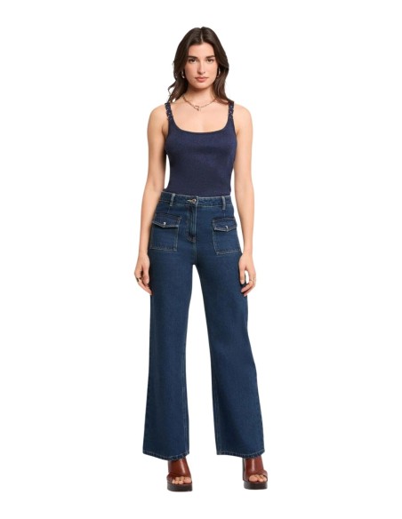 Top femme bleu bretelles Morgan De Toi