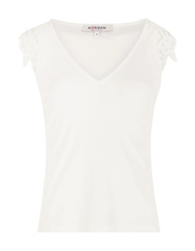 Top femme blanc sans manches Morgan De Toi