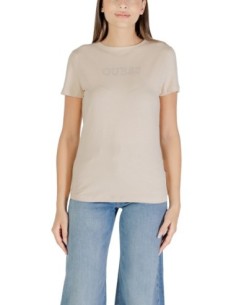 T?shirt femme beige imprimé Guess Active
