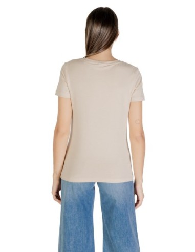 T?shirt femme beige imprimé Guess Active