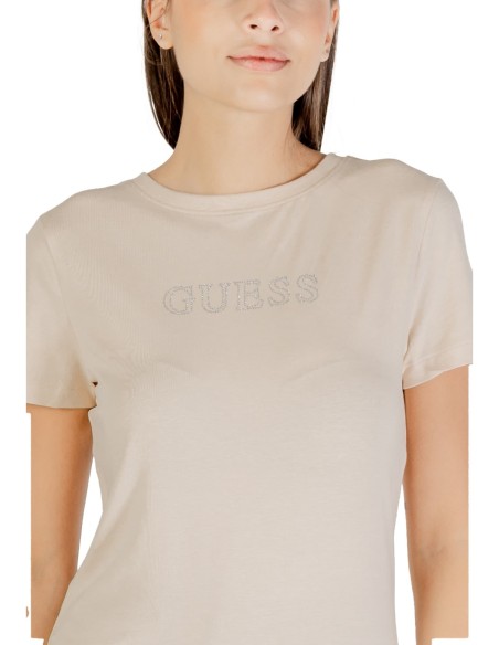 T?shirt femme beige imprimé Guess Active