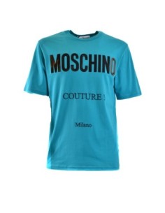 T?shirt homme bleu azur imprimé Moschino