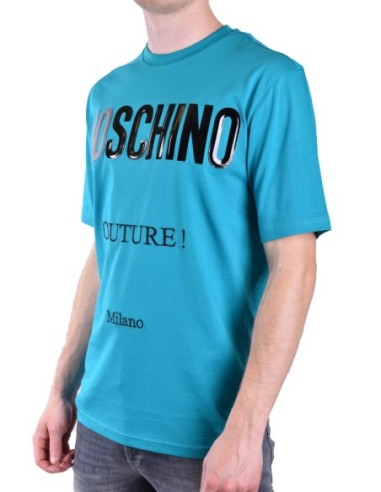 T?shirt homme bleu azur imprimé Moschino