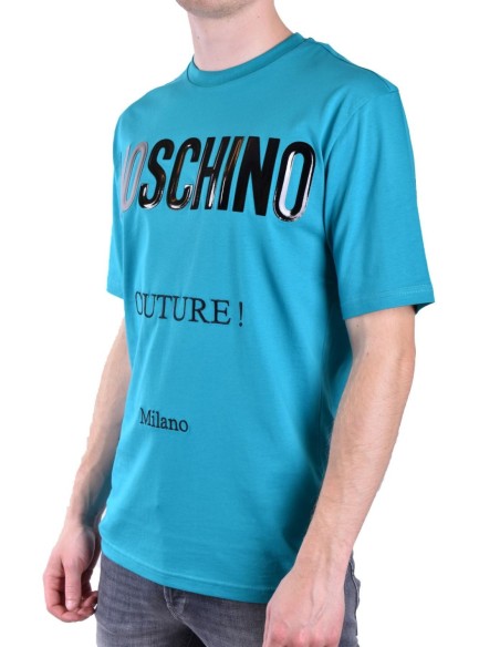 T?shirt homme bleu azur imprimé Moschino