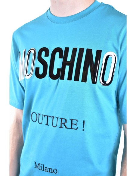 T?shirt homme bleu azur imprimé Moschino
