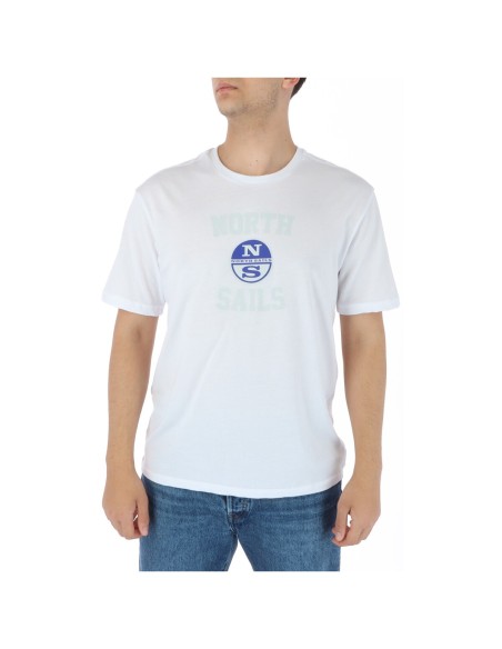 T?shirt homme blanc imprimé North Sails