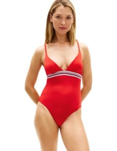 Maillot de bain femme rouge triangle Tommy Hilfiger