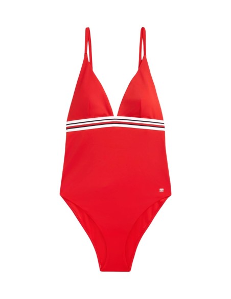 Maillot de bain femme rouge triangle Tommy Hilfiger
