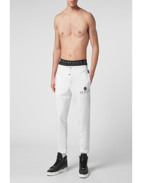Pantalon homme blanc coton Philipp Plein