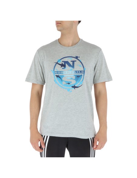 T?shirt homme gris imprimé North Sails