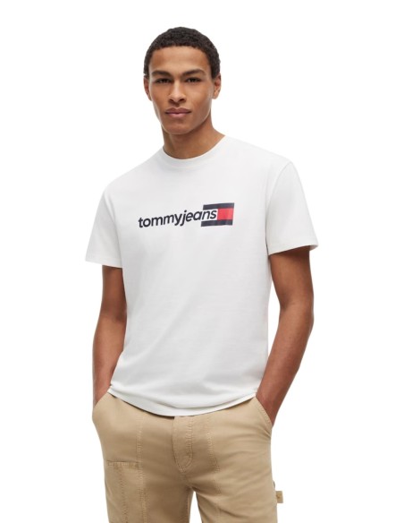T?shirt homme blanc imprimé Tommy Hilfiger Jeans