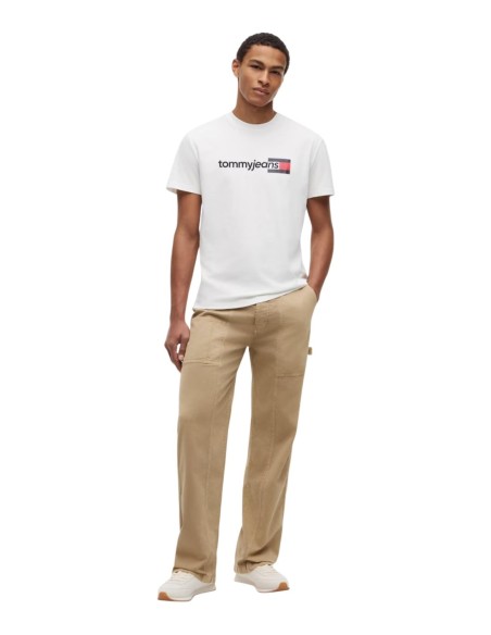 T?shirt homme blanc imprimé Tommy Hilfiger Jeans