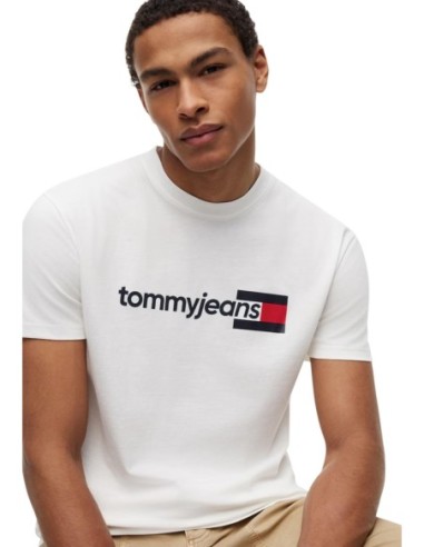 T?shirt homme blanc imprimé Tommy Hilfiger Jeans