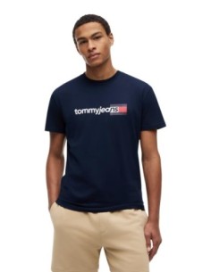 T?shirt homme bleu imprimé Tommy Hilfiger Jeans