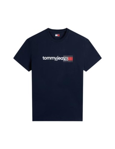 T?shirt homme bleu imprimé Tommy Hilfiger Jeans