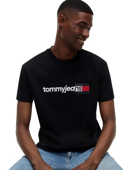 T?shirt homme noir imprimé Tommy Hilfiger Jeans