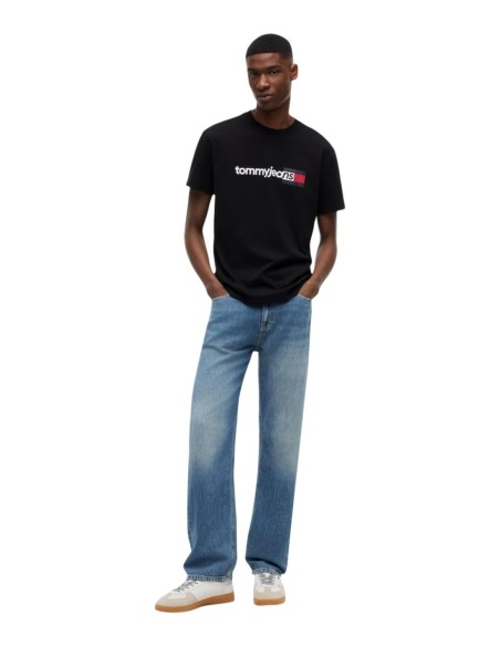 T?shirt homme noir imprimé Tommy Hilfiger Jeans