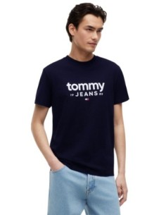 T?shirt homme bleu imprimé Tommy Hilfiger Jeans