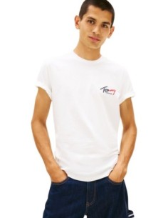 T?shirt homme blanc coton bio Tommy Hilfiger Jeans