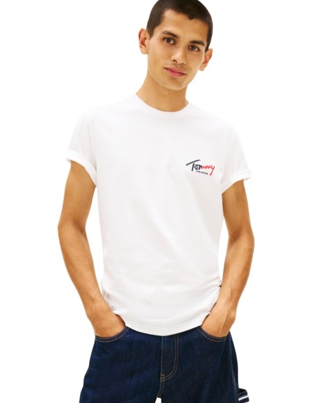 T?shirt homme blanc coton bio Tommy Hilfiger Jeans