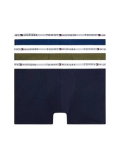Boxer court homme vert Hilfiger – lot de 3 coton stretch