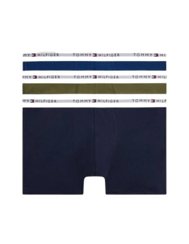 Boxer court homme vert Hilfiger – lot de 3 coton stretch