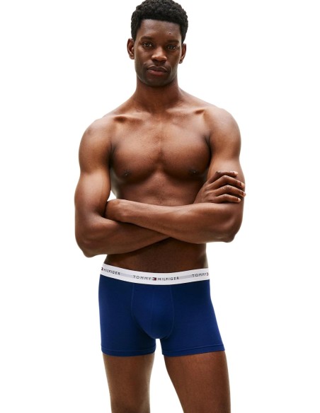 Boxer court homme vert Hilfiger – lot de 3 coton stretch