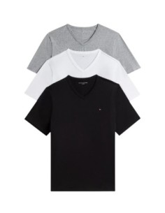 Tee-shirts homme noir Hilfiger – lot de 3 col V