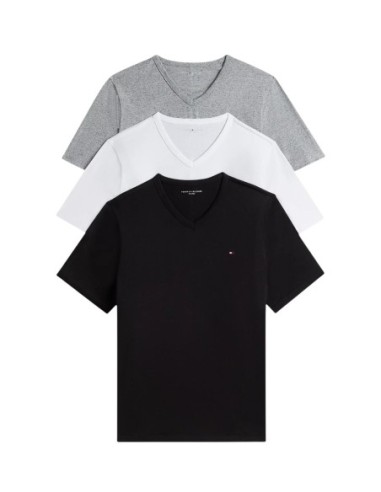 Tee-shirts homme noir Hilfiger – lot de 3 col V
